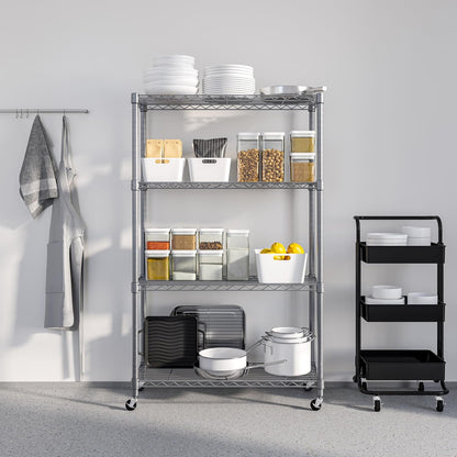 5-Tier Steel Wire Shelving, 30"W x 14"D x 61.5"H