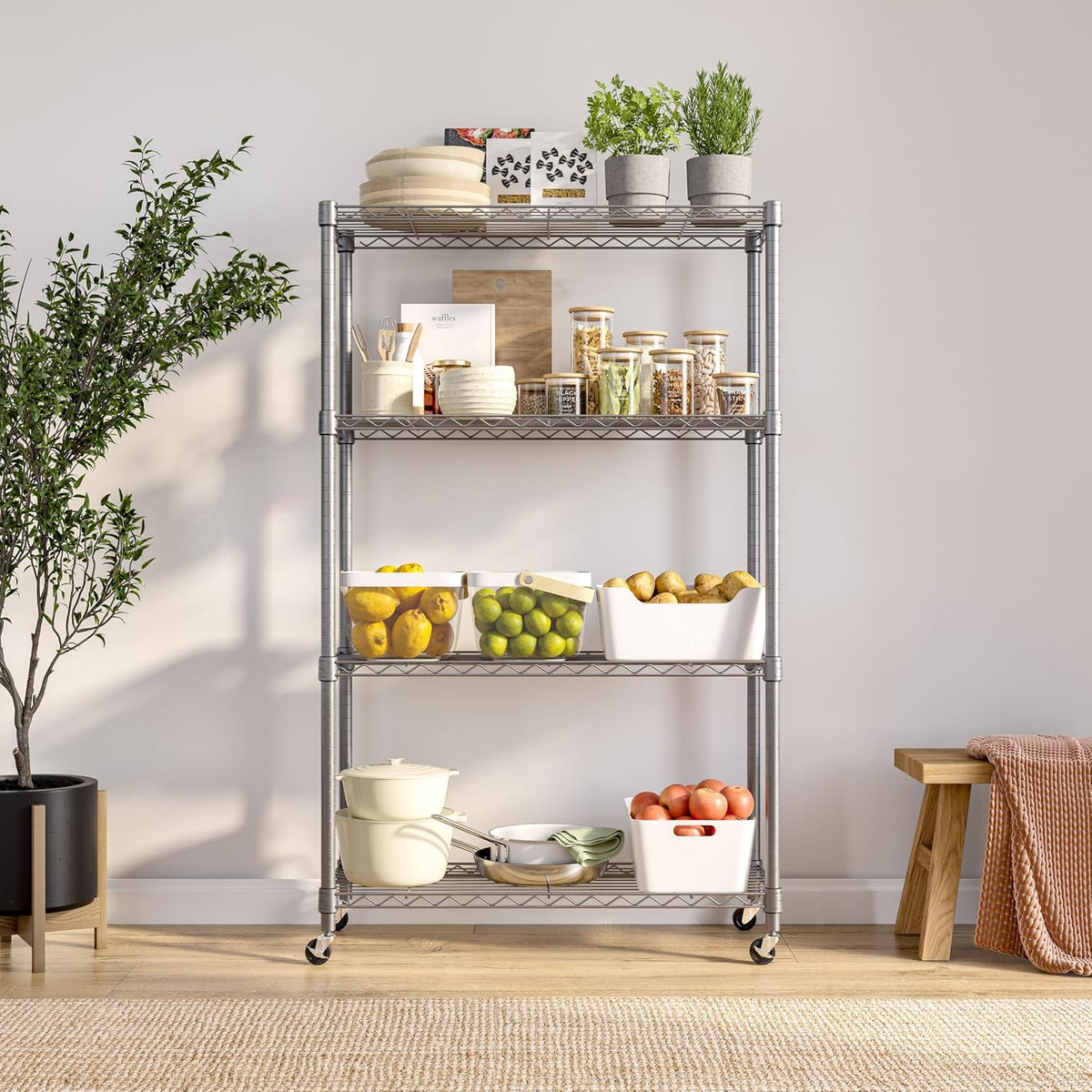 5-Tier Steel Wire Shelving, 30"W x 14"D x 61.5"H