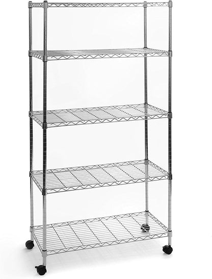 5-Tier Steel Wire Shelving, 30"W x 14"D x 61.5"H