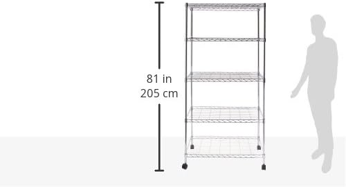 5-Tier Steel Wire Shelving, 30"W x 14"D x 61.5"H