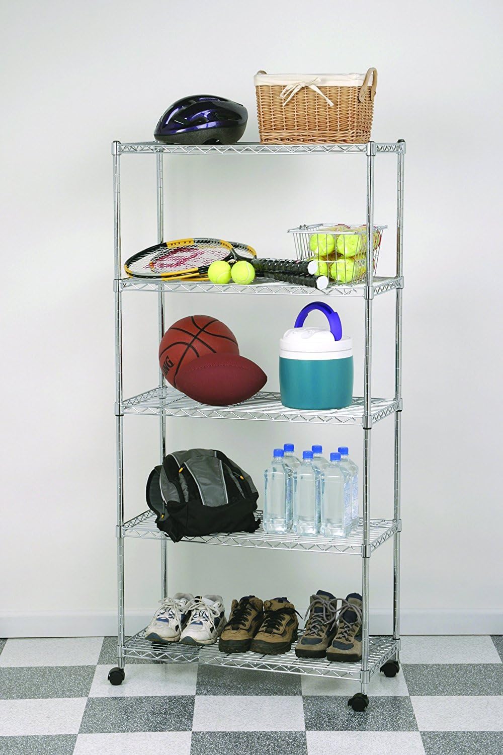 5-Tier Steel Wire Shelving, 30"W x 14"D x 61.5"H