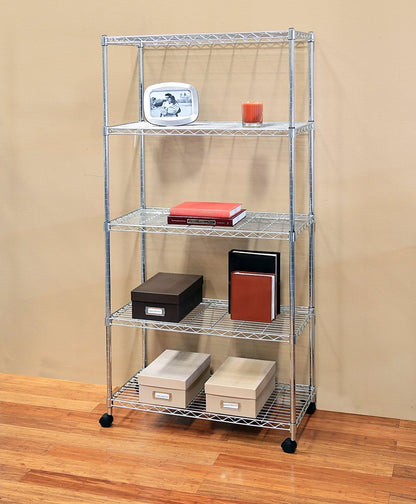 5-Tier Steel Wire Shelving, 30"W x 14"D x 61.5"H