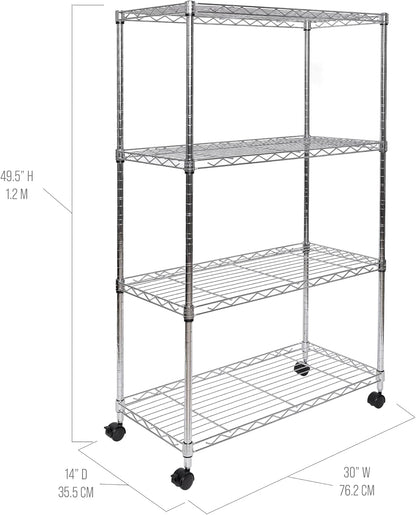 5-Tier Steel Wire Shelving, 30"W x 14"D x 61.5"H