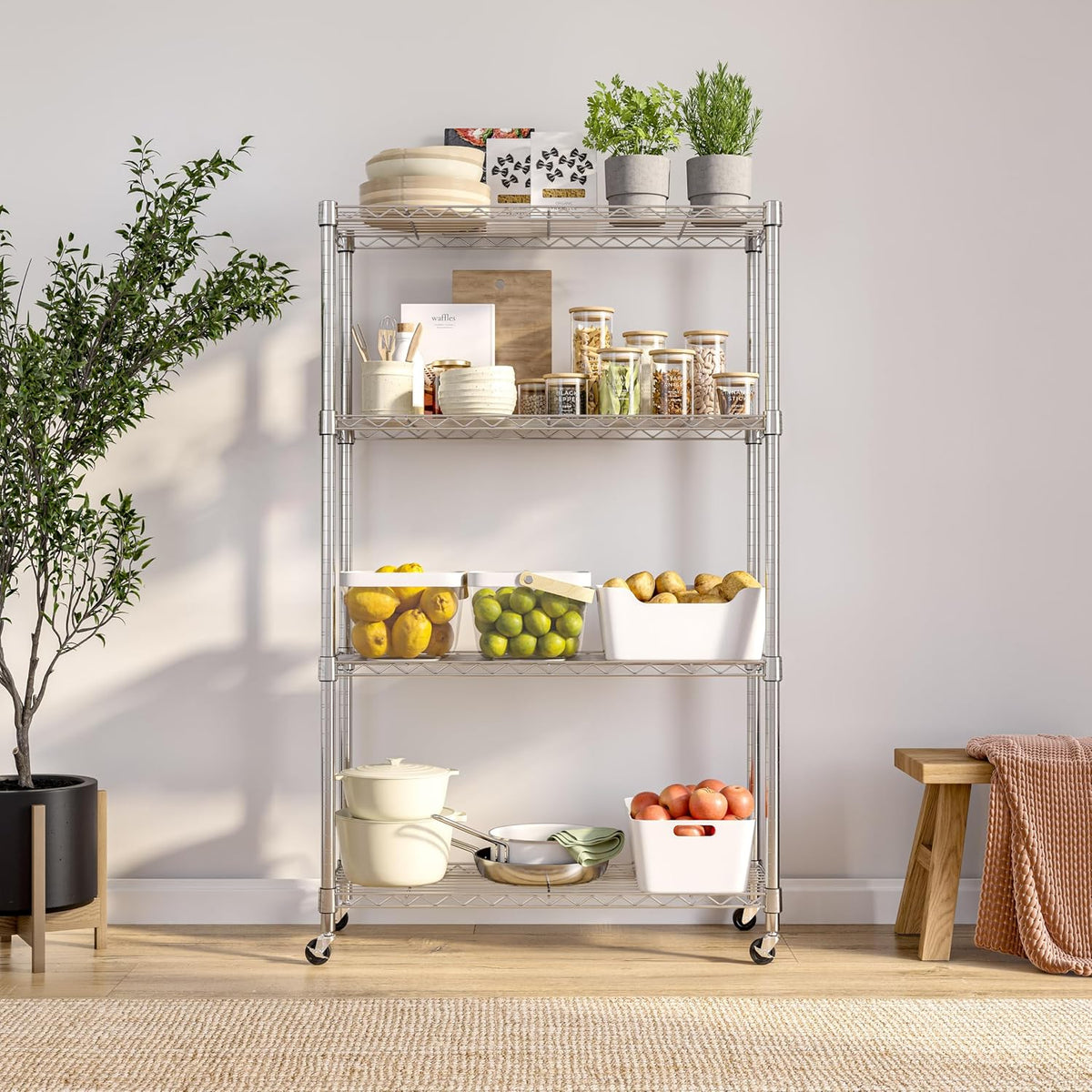 5-Tier Steel Wire Shelving, 30"W x 14"D x 61.5"H