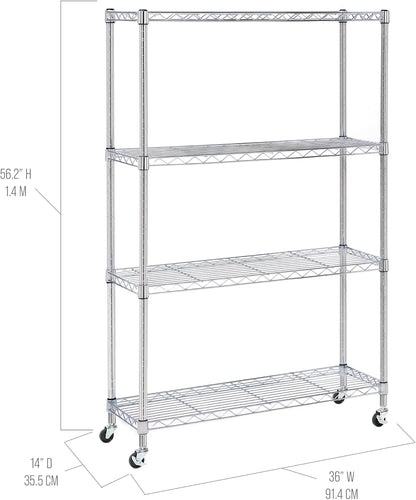 5-Tier Steel Wire Shelving, 30"W x 14"D x 61.5"H