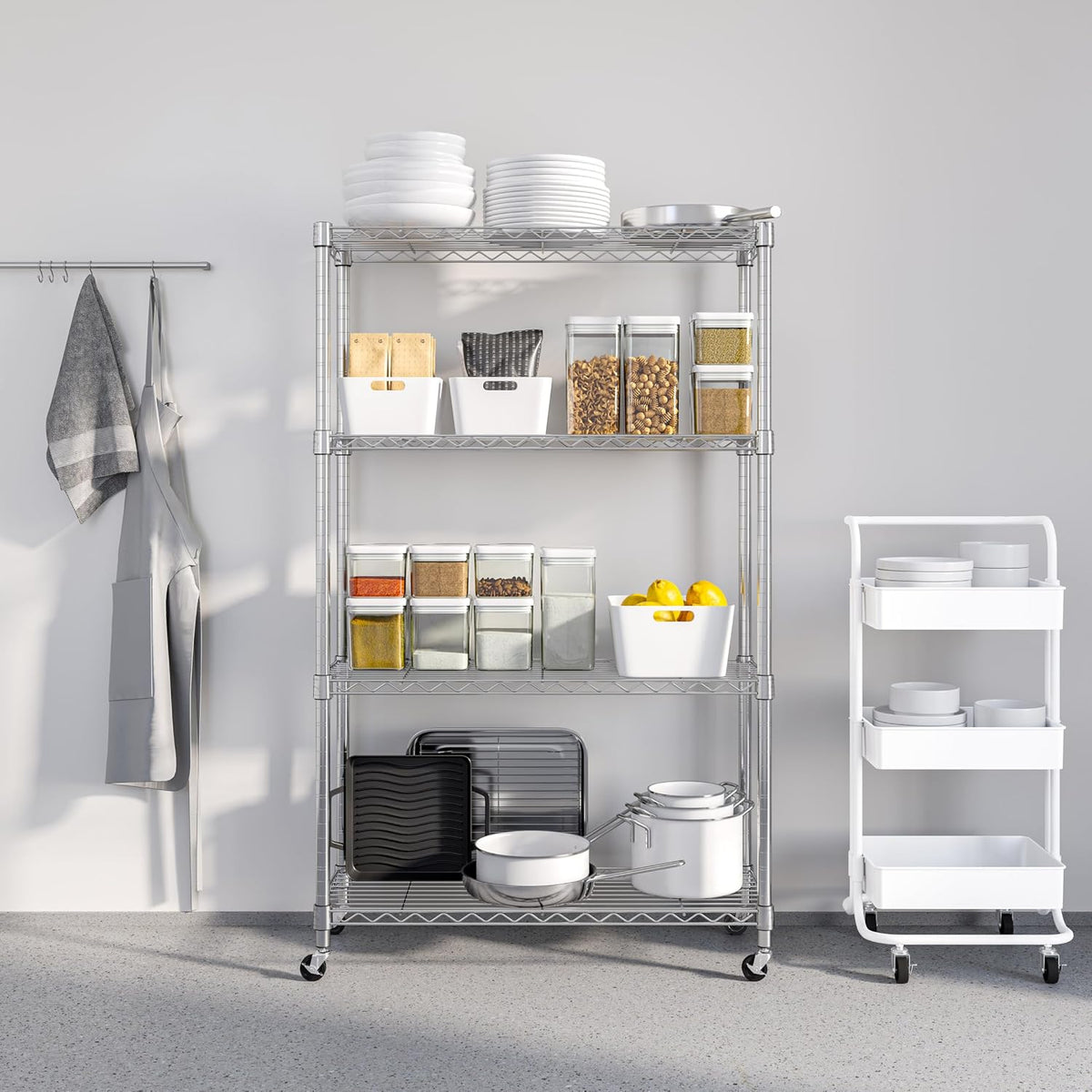 5-Tier Steel Wire Shelving, 30"W x 14"D x 61.5"H