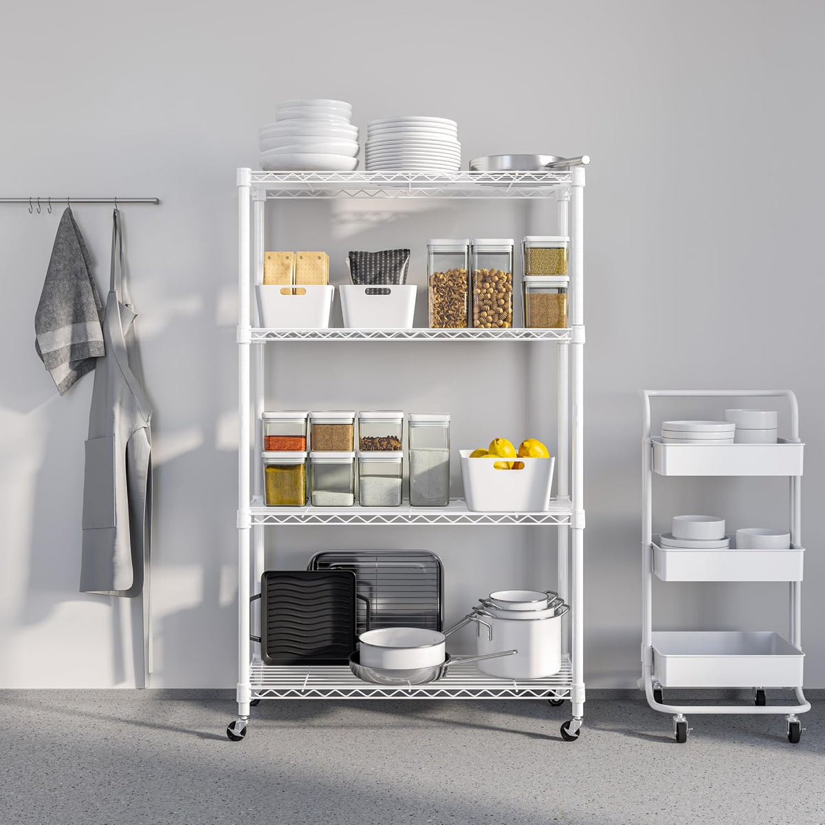 5-Tier Steel Wire Shelving, 30"W x 14"D x 61.5"H