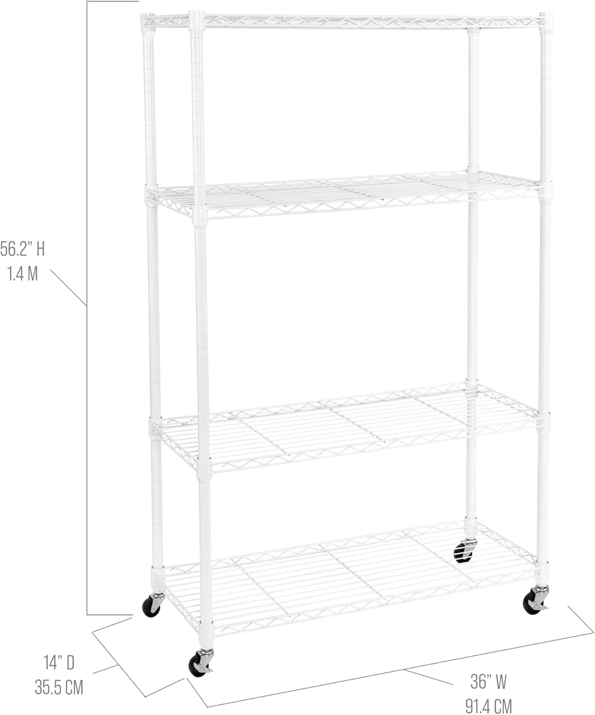 5-Tier Steel Wire Shelving, 30"W x 14"D x 61.5"H