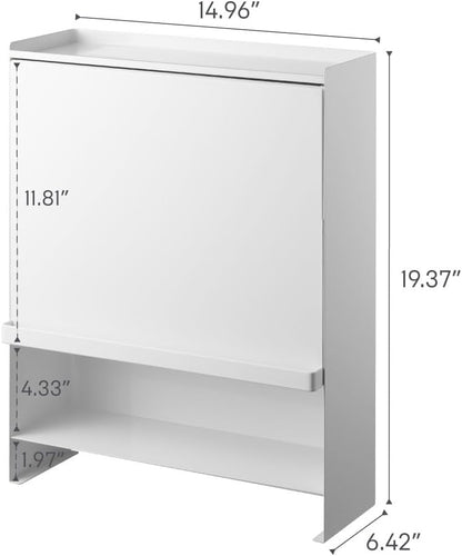 Home Spice Rack, Large Multi-Tier with Door Metal Shelves, White