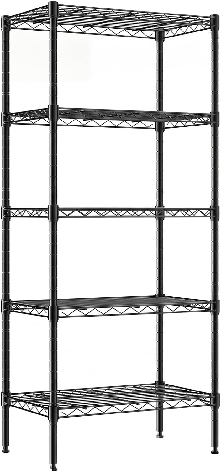 DUMOS 5-Tier Metal Storage Shelves, Wire Shelving, Storage Rack, 23.2" W