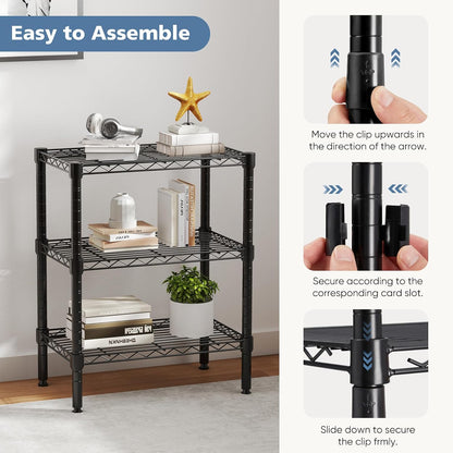 DUMOS 5-Tier Metal Storage Shelves, Wire Shelving, Storage Rack, 23.2" W