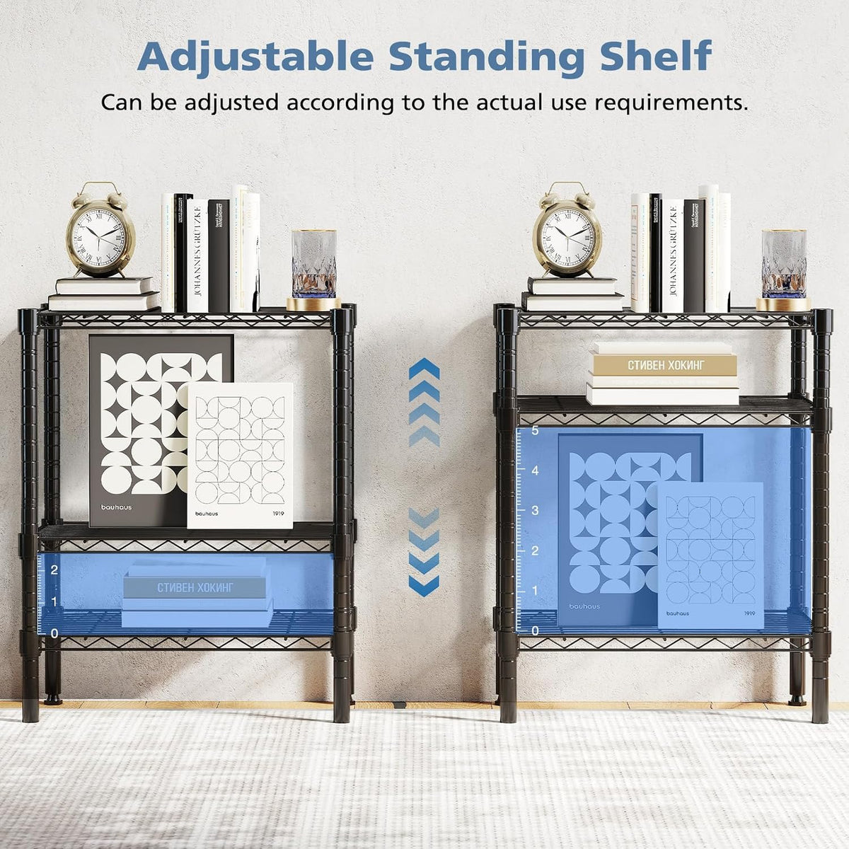 DUMOS 5-Tier Metal Storage Shelves, Wire Shelving, Storage Rack, 23.2" W