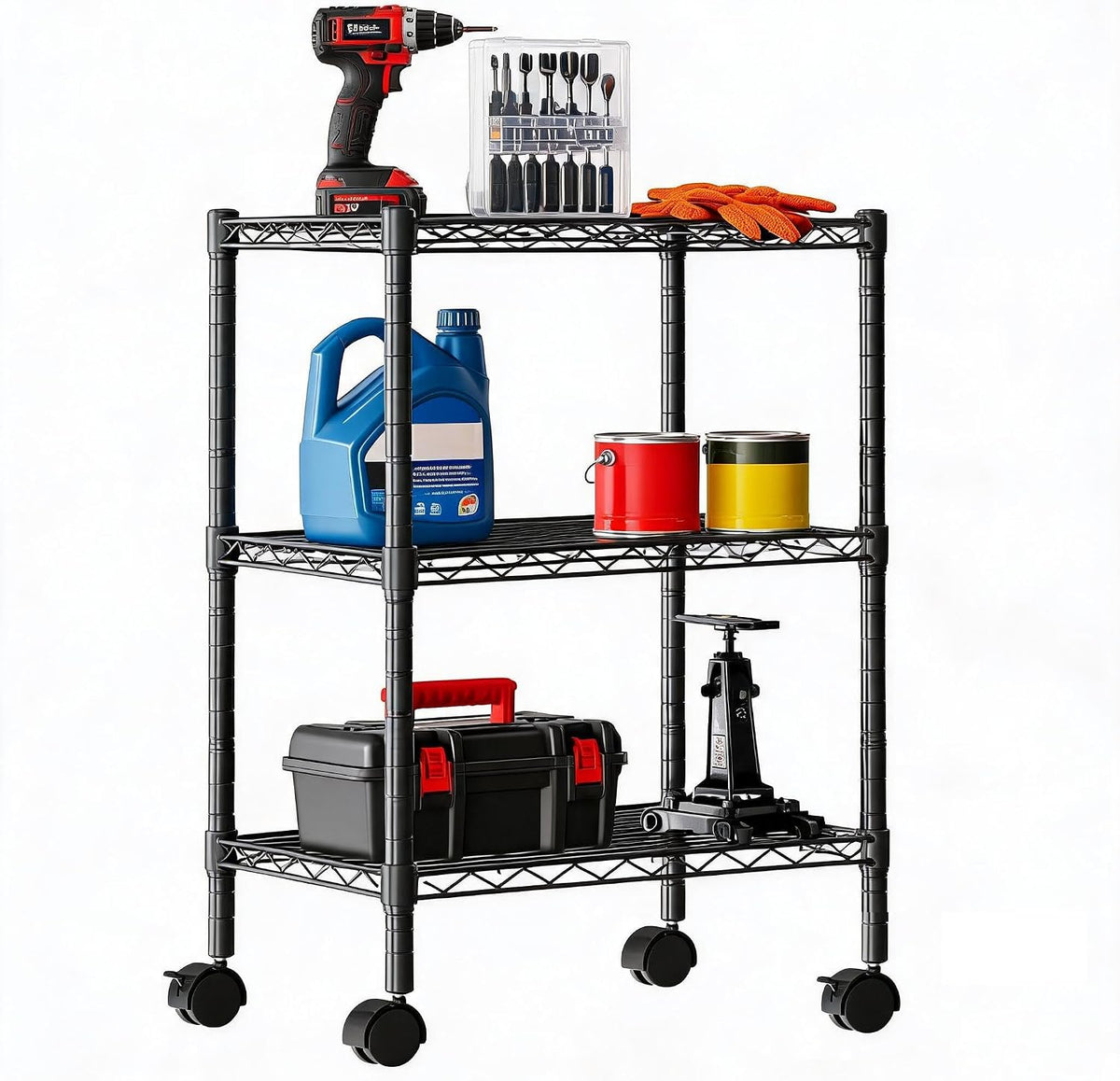 DUMOS 5-Tier Metal Storage Shelves, Wire Shelving, Storage Rack, 23.2" W