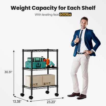 DUMOS 5-Tier Metal Storage Shelves, Wire Shelving, Storage Rack, 23.2" W