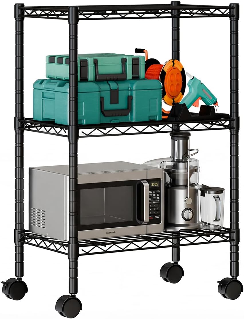 DUMOS 5-Tier Metal Storage Shelves, Wire Shelving, Storage Rack, 23.2" W