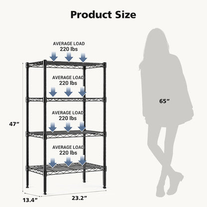 DUMOS 5-Tier Metal Storage Shelves, Wire Shelving, Storage Rack, 23.2" W