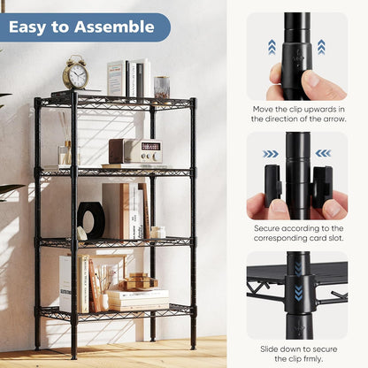 DUMOS 5-Tier Metal Storage Shelves, Wire Shelving, Storage Rack, 23.2" W
