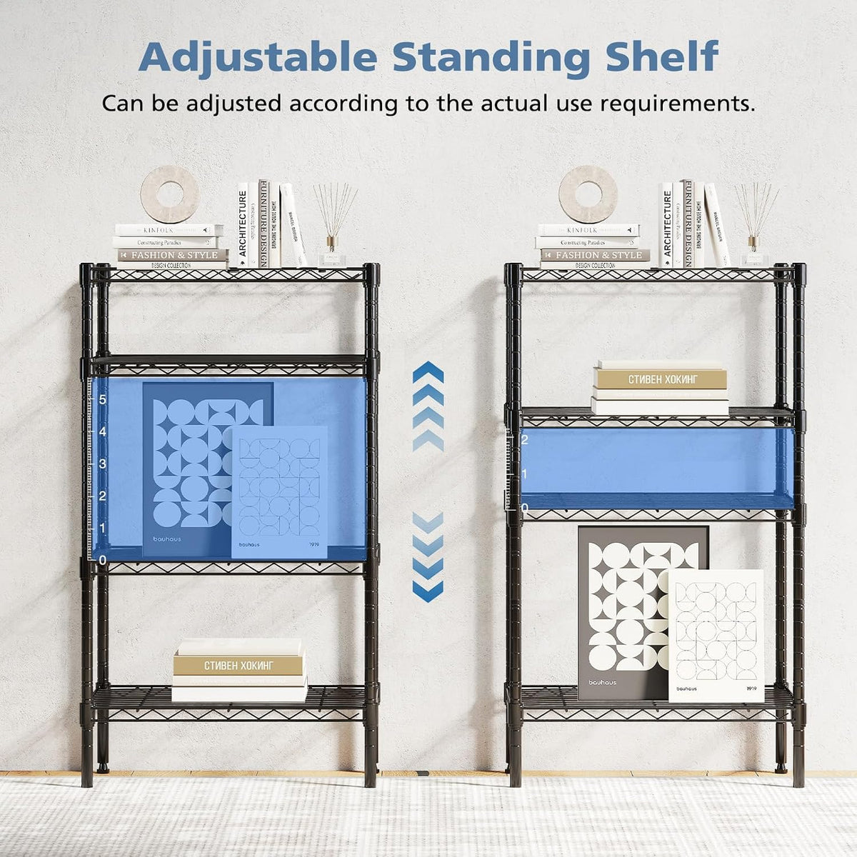 DUMOS 5-Tier Metal Storage Shelves, Wire Shelving, Storage Rack, 23.2" W