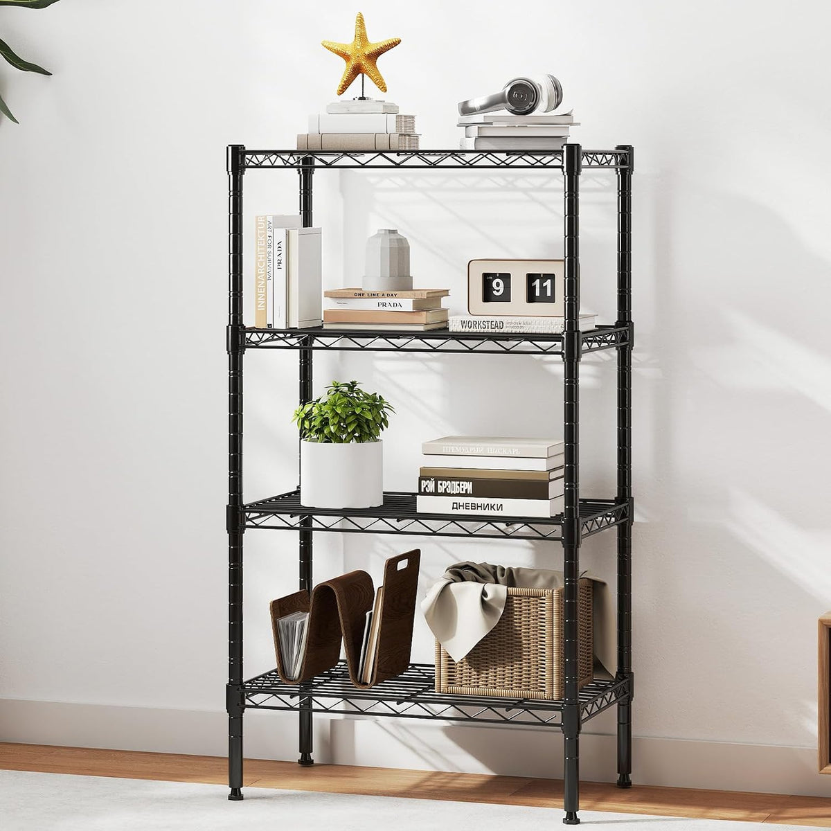 DUMOS 5-Tier Metal Storage Shelves, Wire Shelving, Storage Rack, 23.2" W