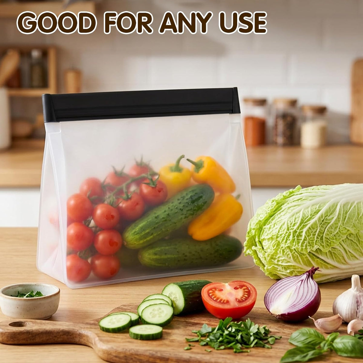 3Pcs Ice Bags Reusable, 3 Sizes Clear Leak Proof Freezer Bag, Ice Cube Storage Bags, Freezer Holder Container, Secure Zip Seal Close Design, Durable Snack Storage Bag for Travel Food Whiskey