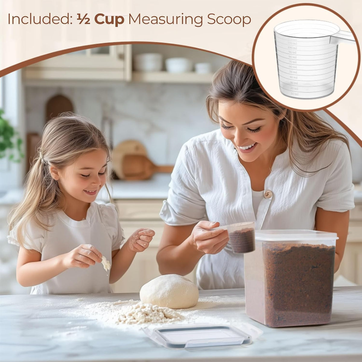 Airtight Rice Storage Container with Lid 10Qt 2Pack, Large Capacity