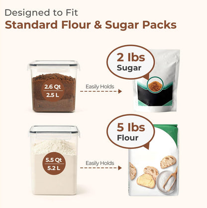 Airtight Rice Storage Container with Lid 10Qt 2Pack, Large Capacity