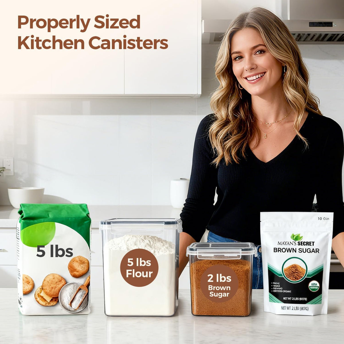 Airtight Rice Storage Container with Lid 10Qt 2Pack, Large Capacity