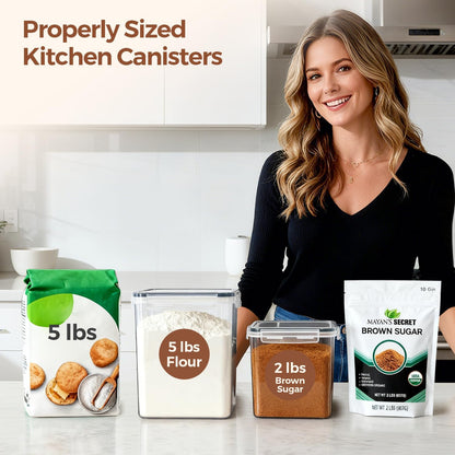 Airtight Rice Storage Container with Lid 10Qt 2Pack, Large Capacity