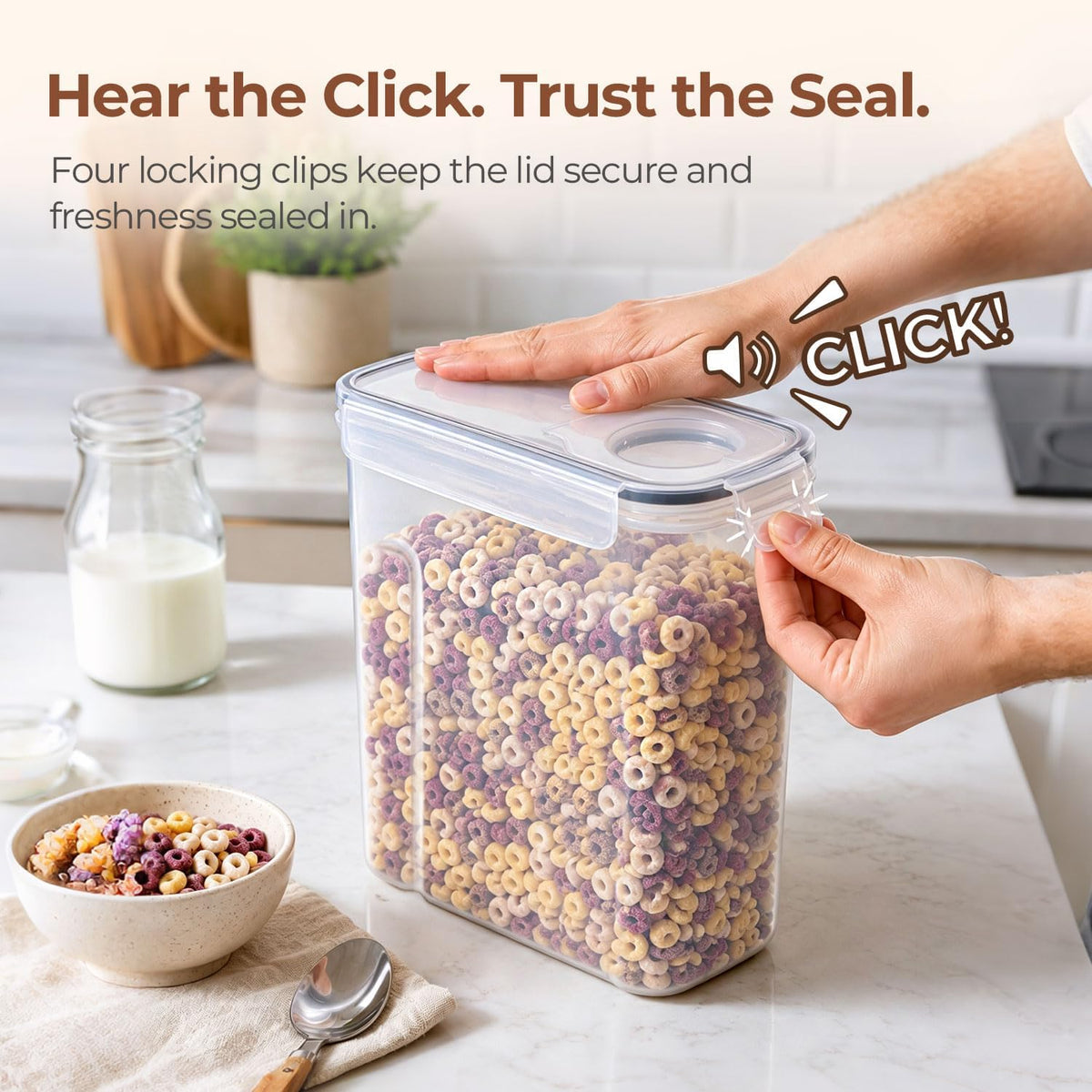 Airtight Rice Storage Container with Lid 10Qt 2Pack, Large Capacity