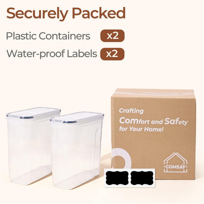 Airtight Rice Storage Container with Lid 10Qt 2Pack, Large Capacity