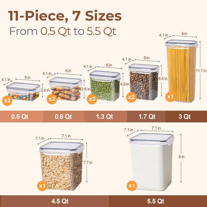Airtight Rice Storage Container with Lid 10Qt 2Pack, Large Capacity