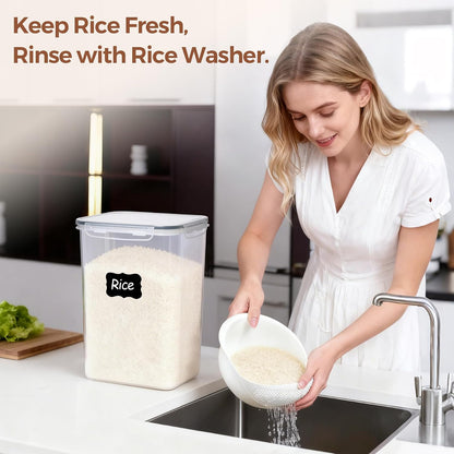 Airtight Rice Storage Container with Lid 10Qt 2Pack, Large Capacity