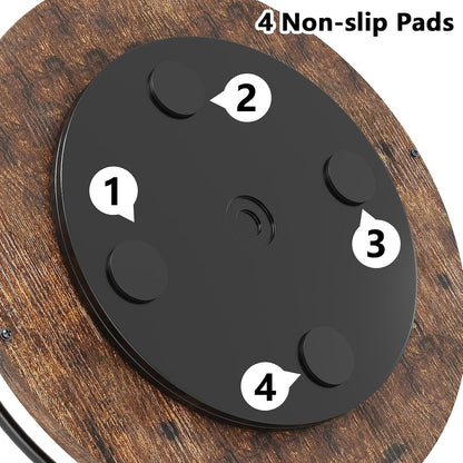 Lazy Susan Organizer：9 Inch Rotating Spice Rack for Kitchen Countertop Round Wooden Turntable Holder for Cabinet, Dining Table, Cupboard Storage – Black