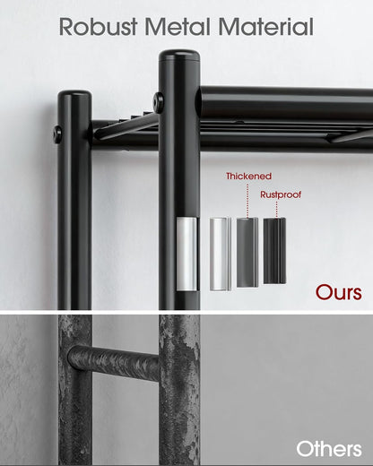 2-Pack 5-Tier Metal Storage Shelves, 18.4"x12.6"x57.4", Black