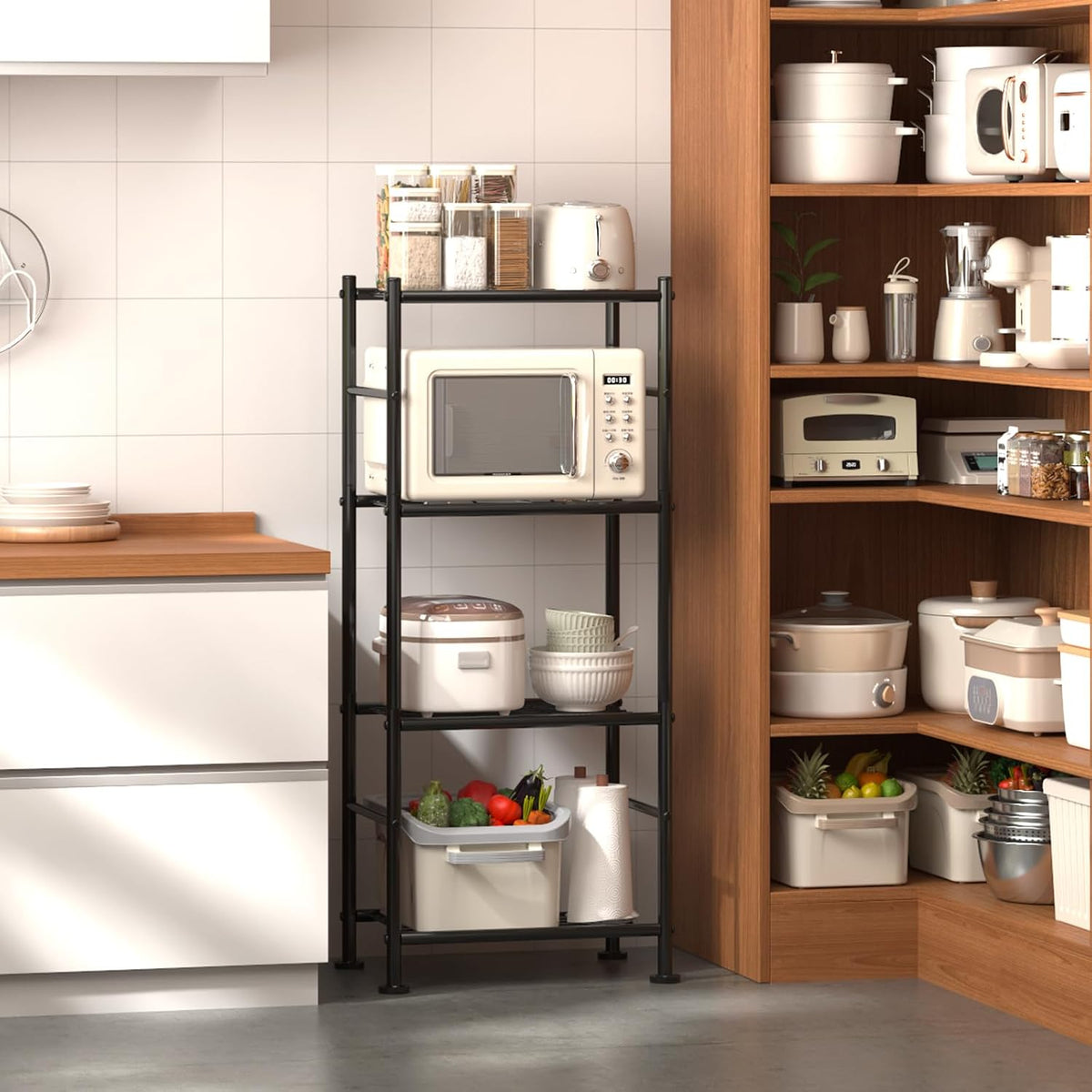2-Pack 5-Tier Metal Storage Shelves, 18.4"x12.6"x57.4", Black