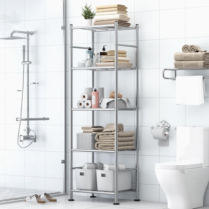 2-Pack 5-Tier Metal Storage Shelves, 18.4"x12.6"x57.4", Black