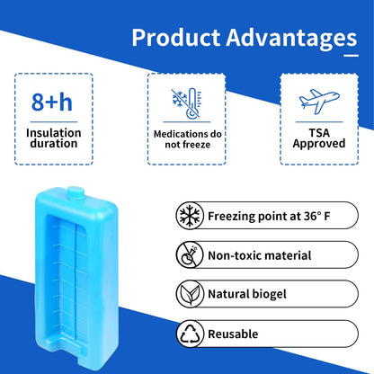 Insulin Vial Cooler Travel Case, TSA Approved Diabetic Supplies Storage Bag with Ice Brick, Insulin Pen and Vial Bottle Cooling Protector Organizer, Carrying Case for Daily and Trips, Black