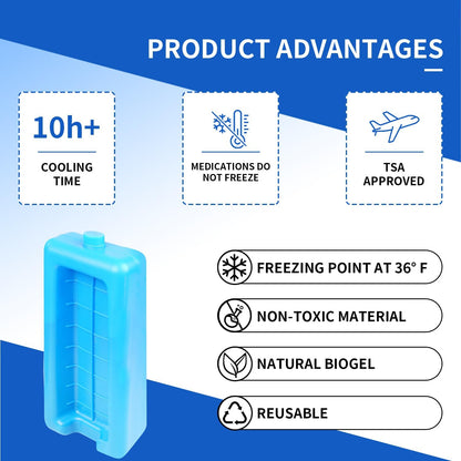Insulin Vial Cooler Travel Case, TSA Approved Diabetic Supplies Storage Bag with Ice Brick, Insulin Pen and Vial Bottle Cooling Protector Organizer, Carrying Case for Daily and Trips, Black
