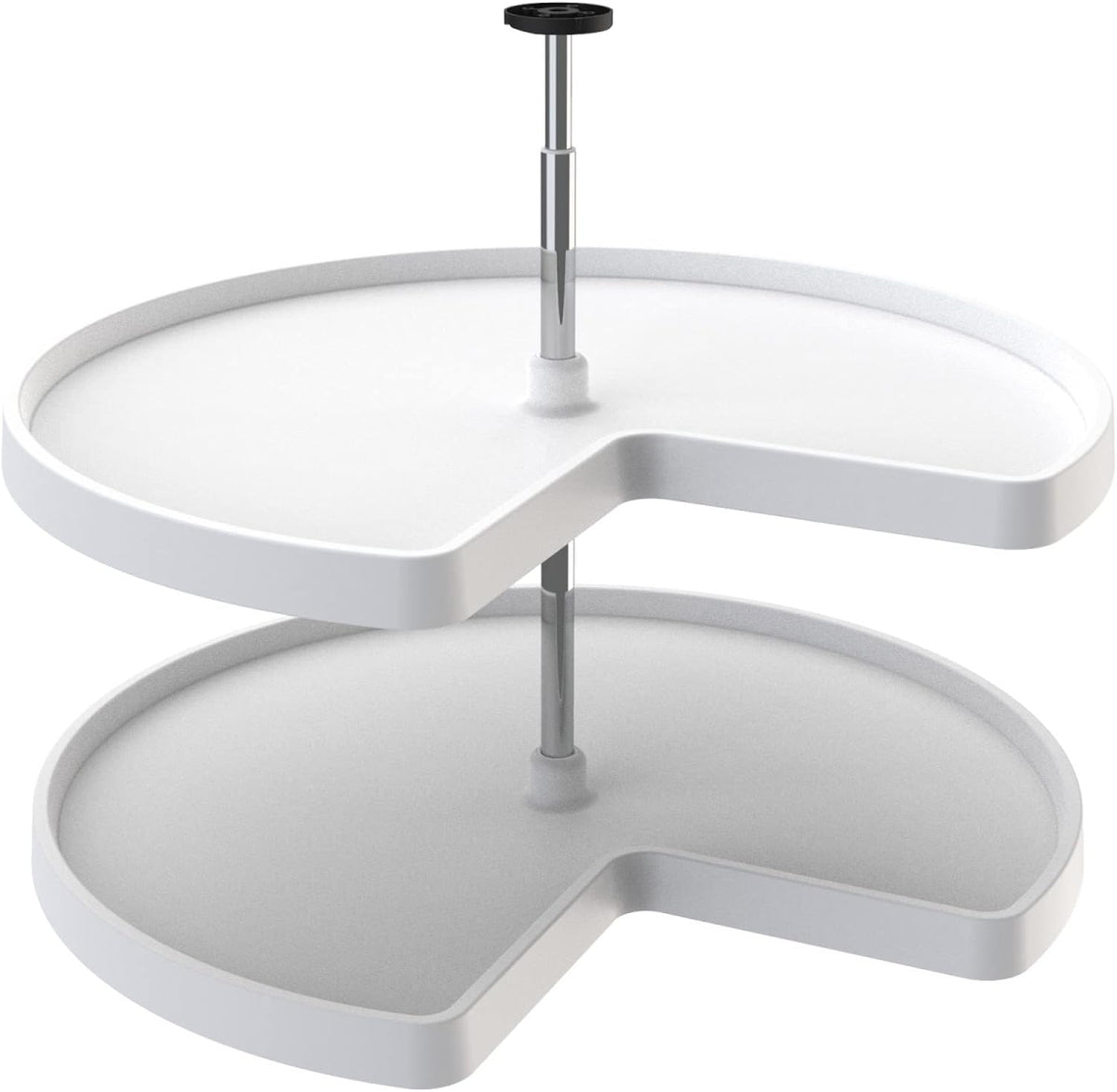 32" Kidney Shaped Dual Tier Lazy Susan for Corner Base Cabinets