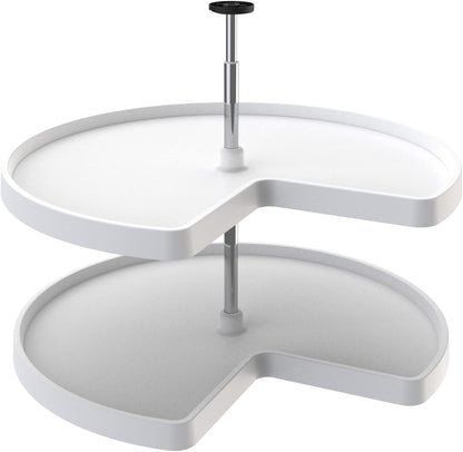 32" Kidney Shaped Dual Tier Lazy Susan for Corner Base Cabinets