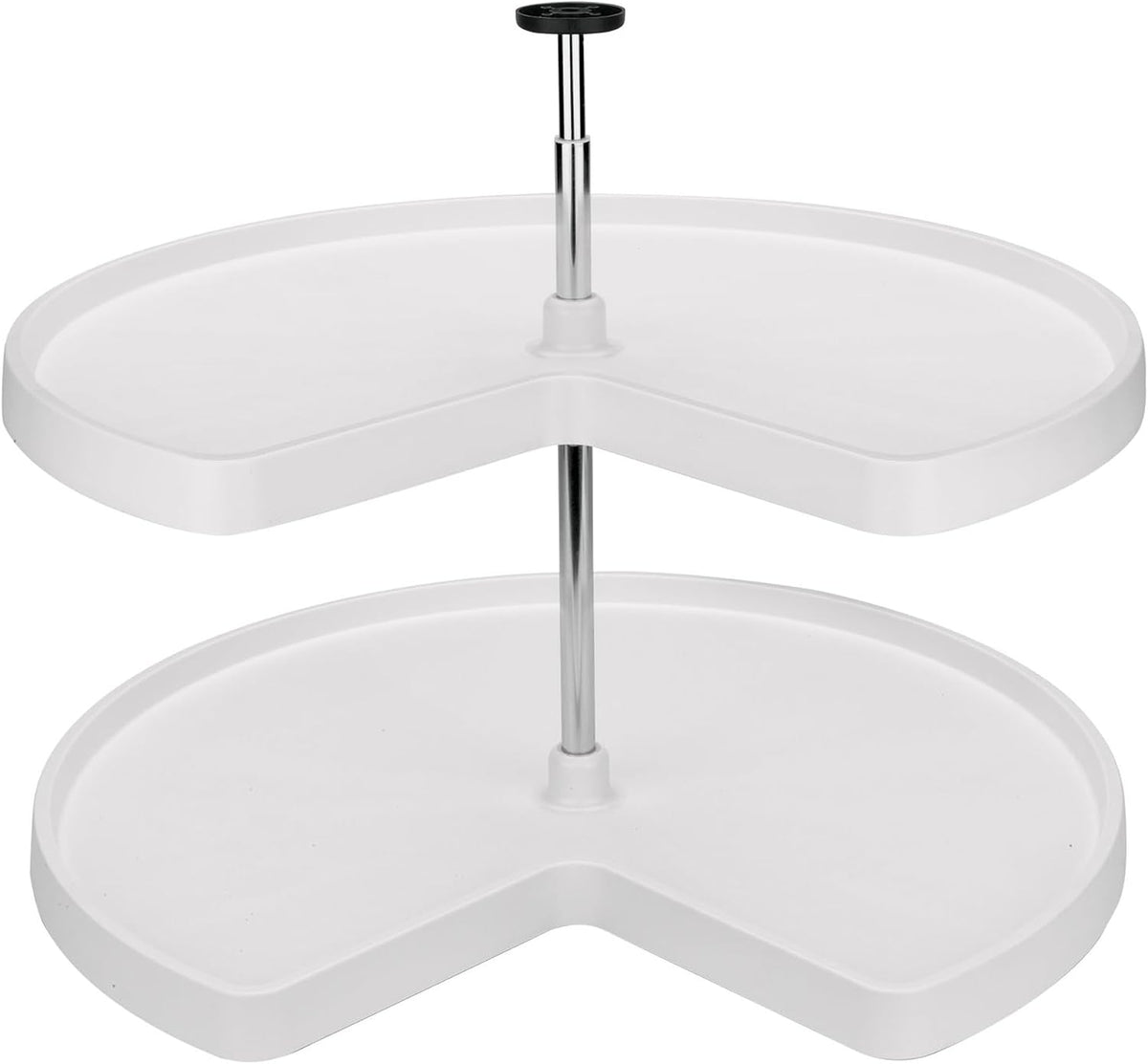 32" Kidney Shaped Dual Tier Lazy Susan for Corner Base Cabinets