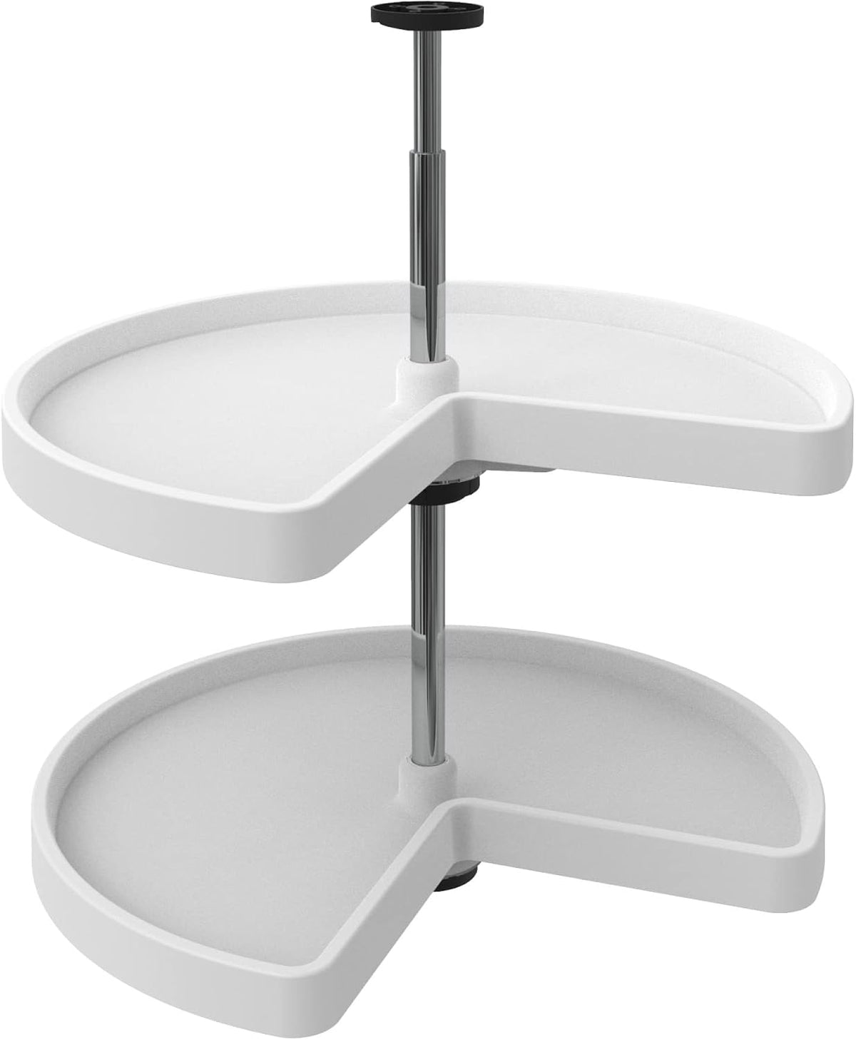 32" Kidney Shaped Dual Tier Lazy Susan for Corner Base Cabinets