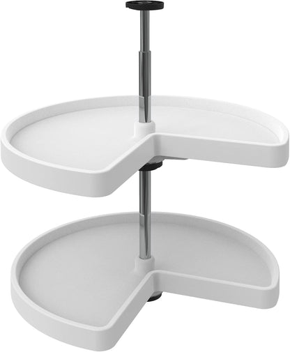 32" Kidney Shaped Dual Tier Lazy Susan for Corner Base Cabinets