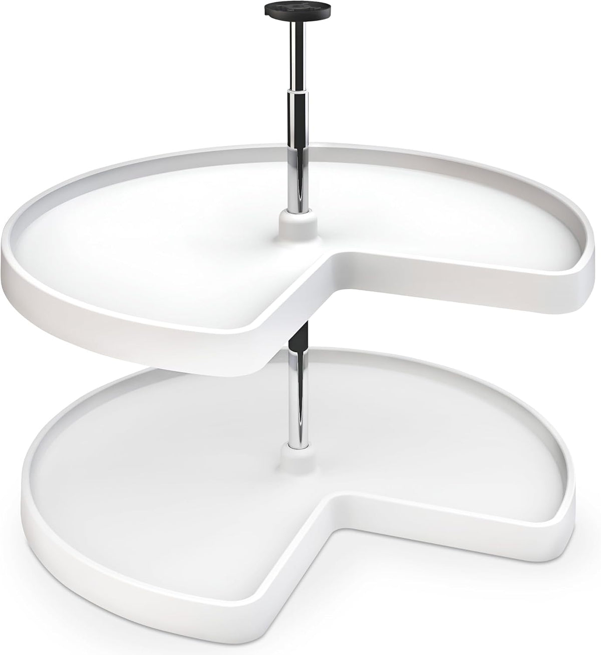 32" Kidney Shaped Dual Tier Lazy Susan for Corner Base Cabinets