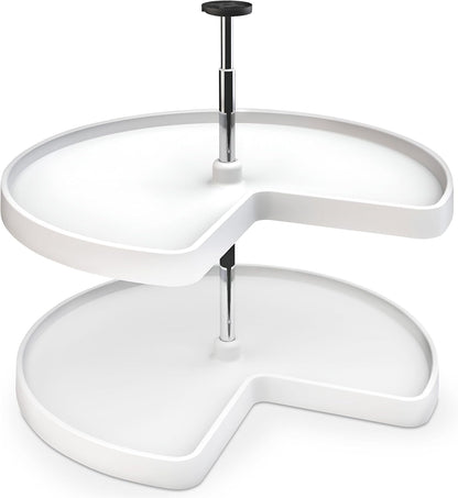 32" Kidney Shaped Dual Tier Lazy Susan for Corner Base Cabinets