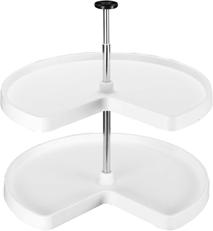 32" Kidney Shaped Dual Tier Lazy Susan for Corner Base Cabinets