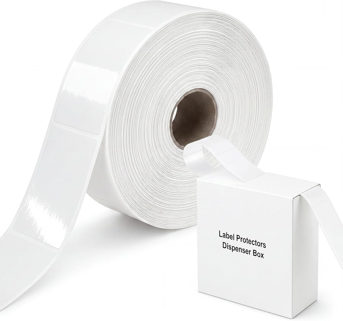 1500 Pcs 3.25'' x 1.5'' Clear Label Protectors with Dispenser Box Transparent Glossy Waterproof Labels Self Adhesive Stickers for Protecting Barcodes Spine Labels Office Use