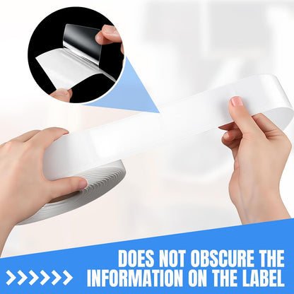 1500 Pcs 3.25'' x 1.5'' Clear Label Protectors with Dispenser Box Transparent Glossy Waterproof Labels Self Adhesive Stickers for Protecting Barcodes Spine Labels Office Use
