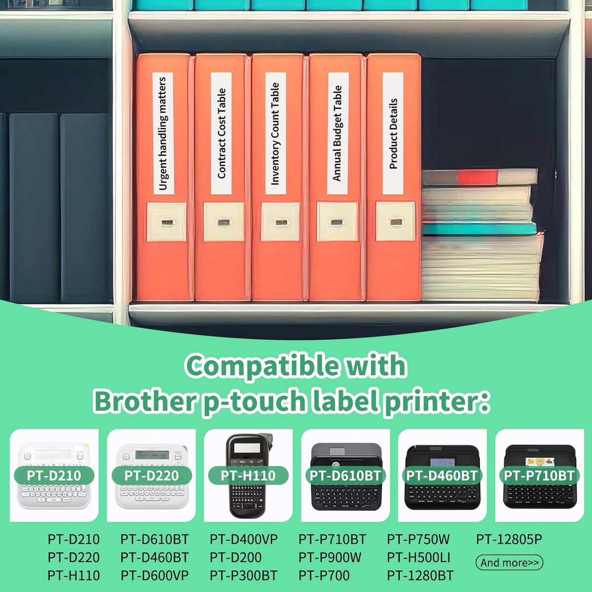 10x TZe231 12mm Label Maker Tape Compatible Brother Label Tape | 10 Pack,Black on White Tz Label Tape,Compatible with Brother P-Touch PT-D210 D220 H110 1000 1280 D400 Cube