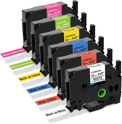 10x TZe231 12mm Label Maker Tape Compatible Brother Label Tape | 10 Pack,Black on White Tz Label Tape,Compatible with Brother P-Touch PT-D210 D220 H110 1000 1280 D400 Cube